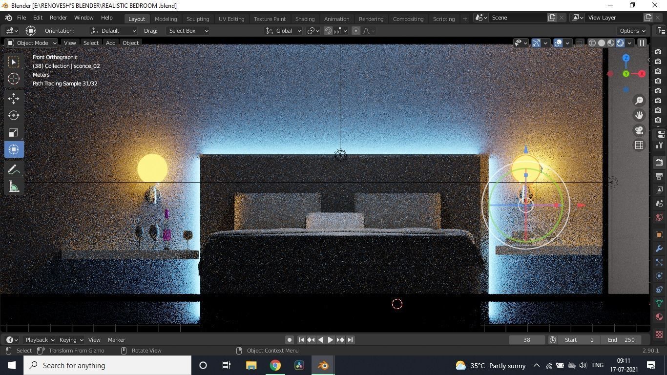 REALISTIC BEDROOM RENDER modern lighting ideas 3D model_1