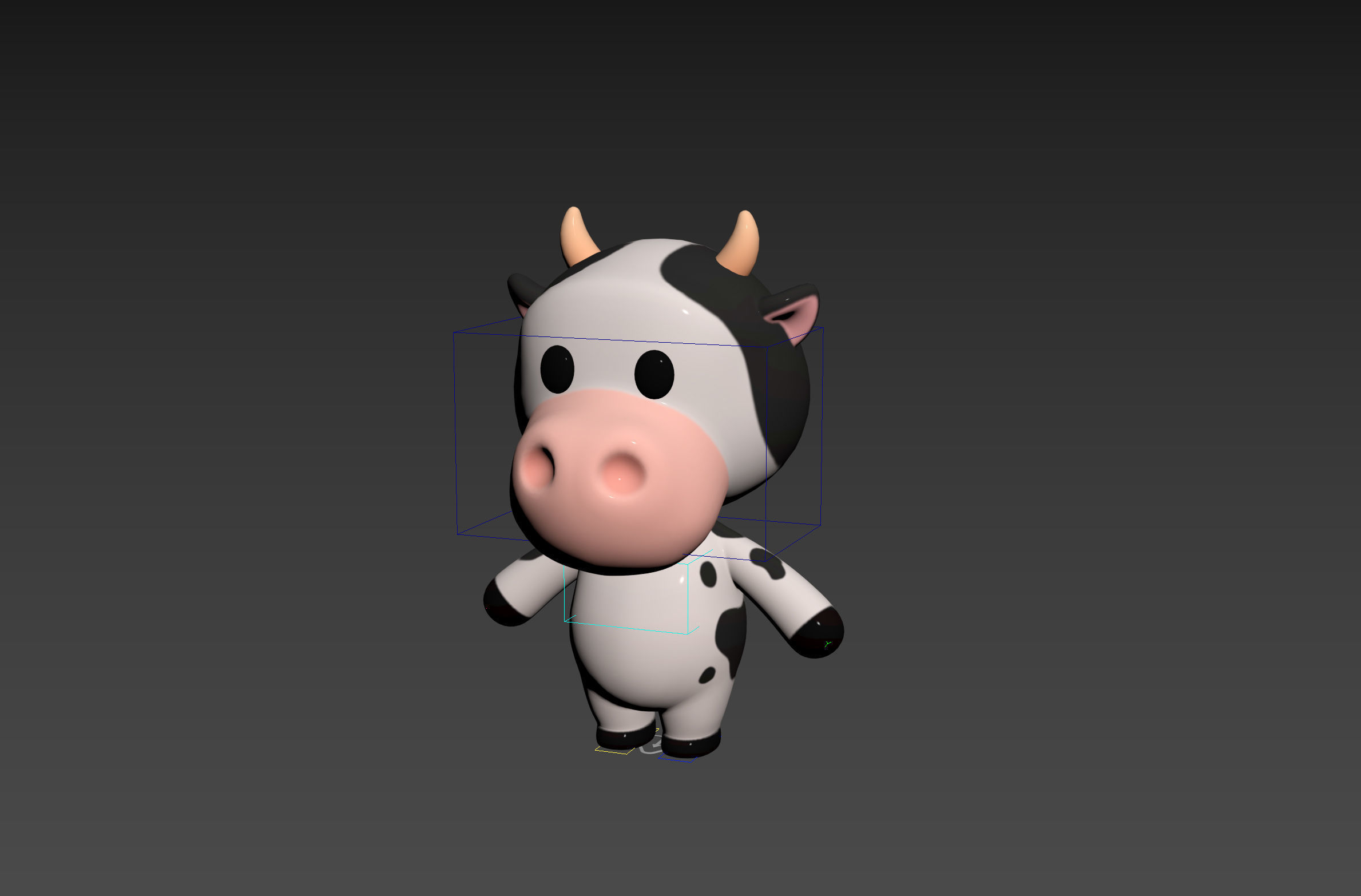 Character132 Rigged Cow 3D model_11