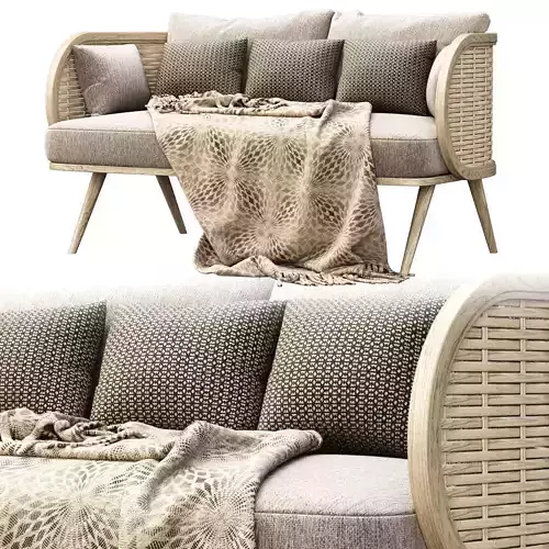 Victoria wooden rattan loveseat FD50 