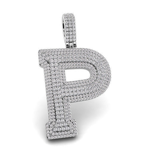 Alphabet Latter P Diamond Pendent 3D print model