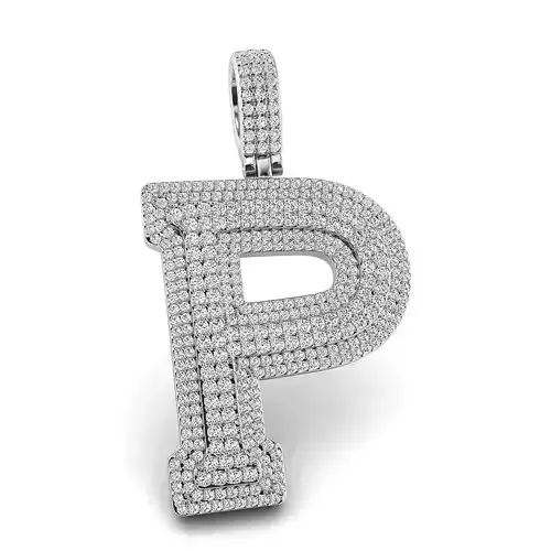Alphabet Latter P Diamond Pendent 3D print model