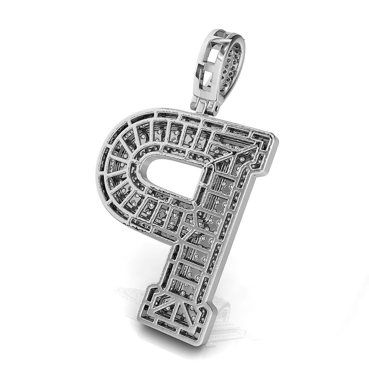 Alphabet Latter P Diamond Pendent 3D print model_10