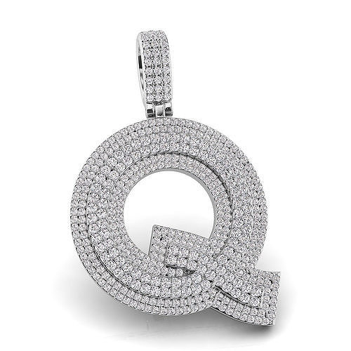 Alphabet Latter Q Diamond Pendent 3D print model