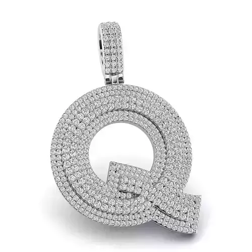 Alphabet Latter Q Diamond Pendent 3D print model