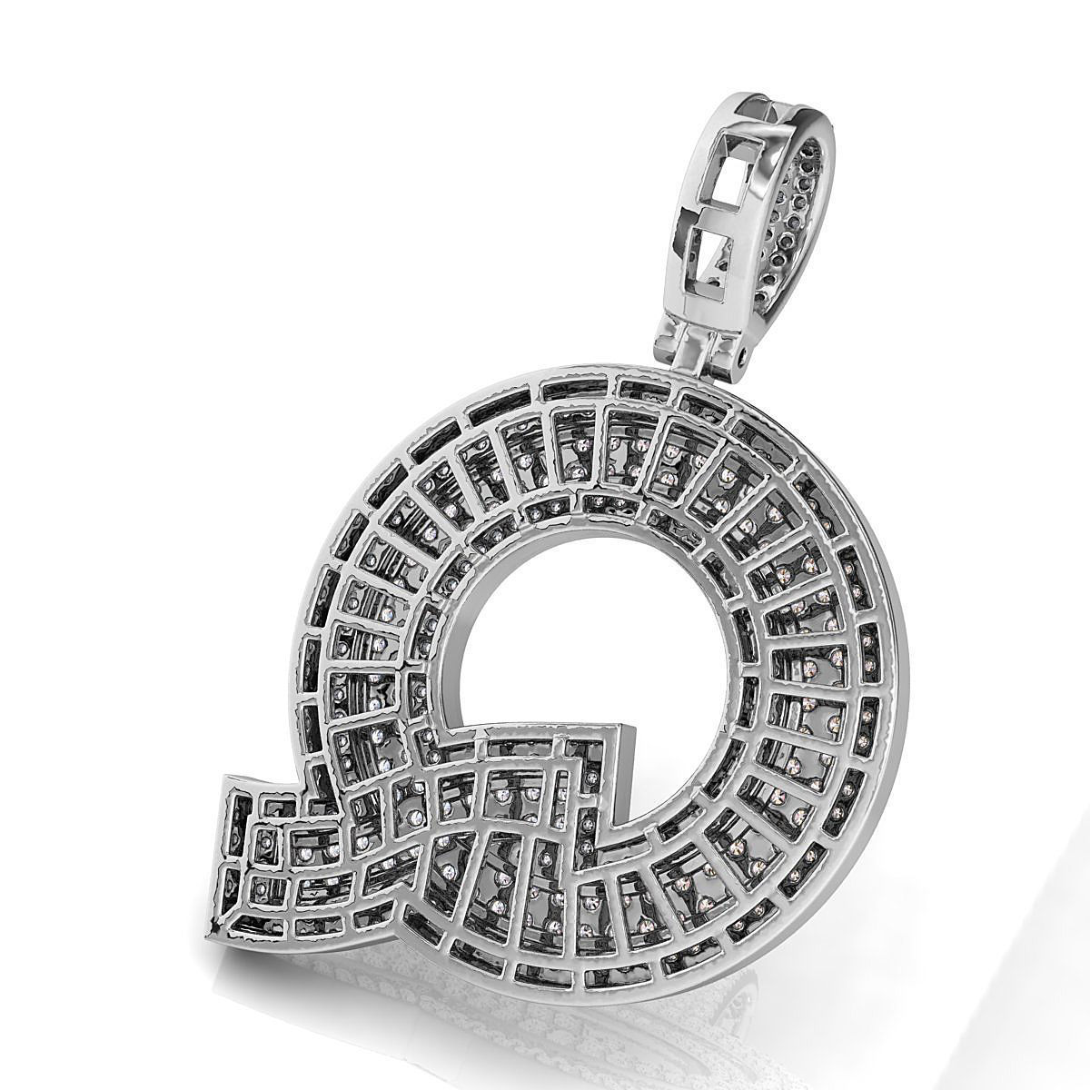 Alphabet Latter Q Diamond Pendent 3D print model_10