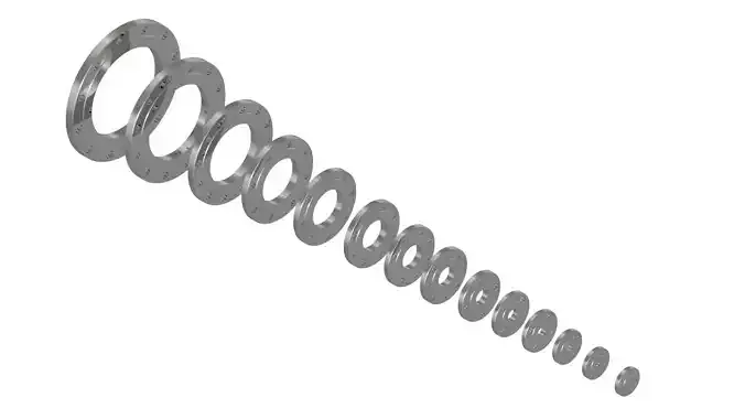 PN16 DN15-DN300 FLANGE MODELS 3D model