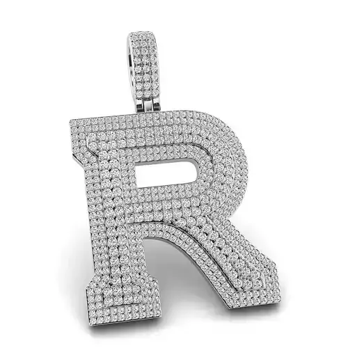 Alphabet Latter R Diamond Pendent 3D print model