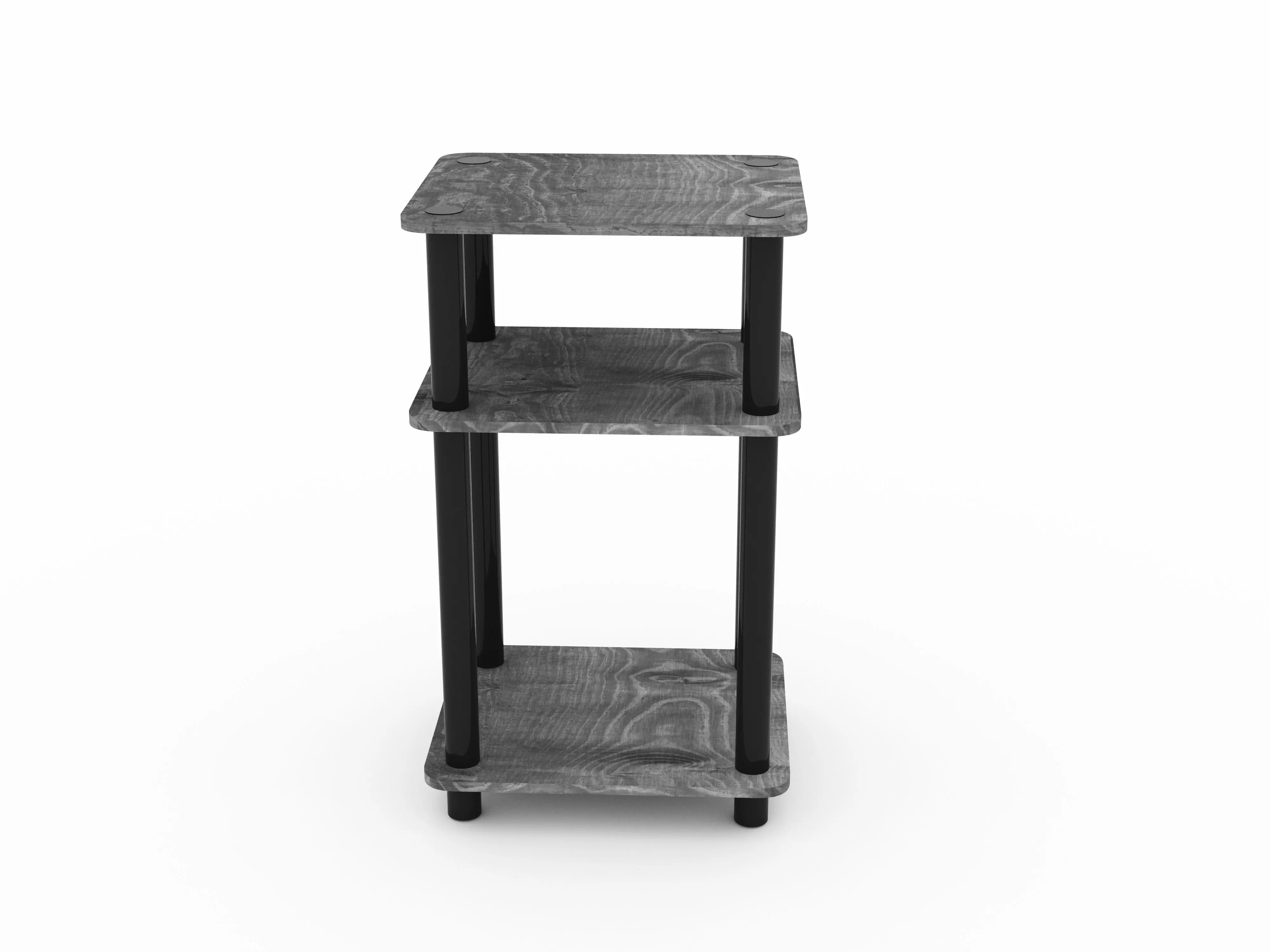 FURINNO Just 3-Tier End Table 1-Pack French Oak Black Free low-poly 3D model