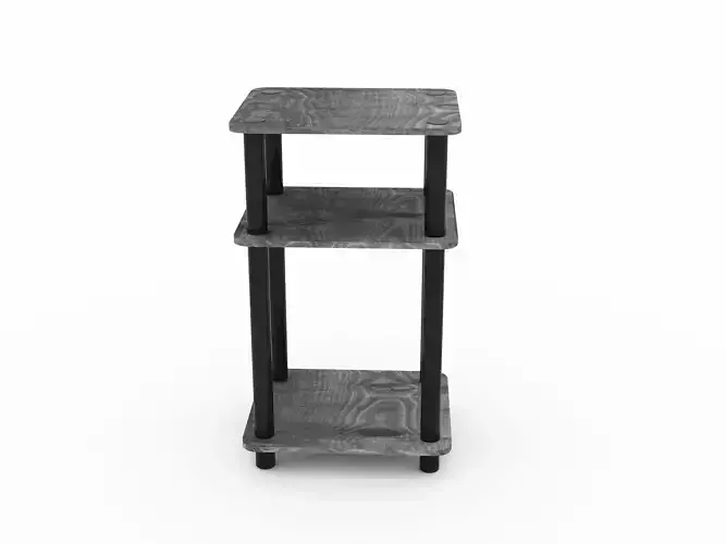FURINNO Just 3-Tier End Table 1-Pack  French Oak Black