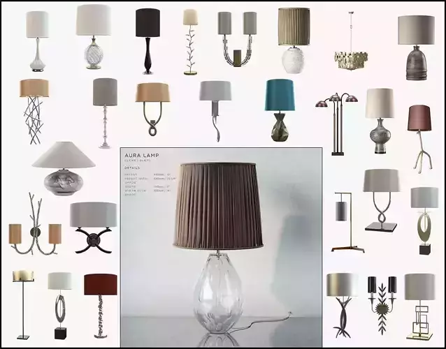 Porta Romana lamps 24 pcs 3D Model Collection