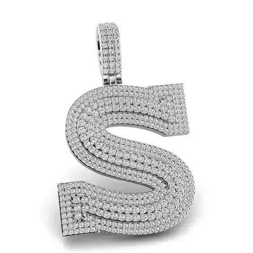 Alphabet Latter S Diamond Pendent 3D print model