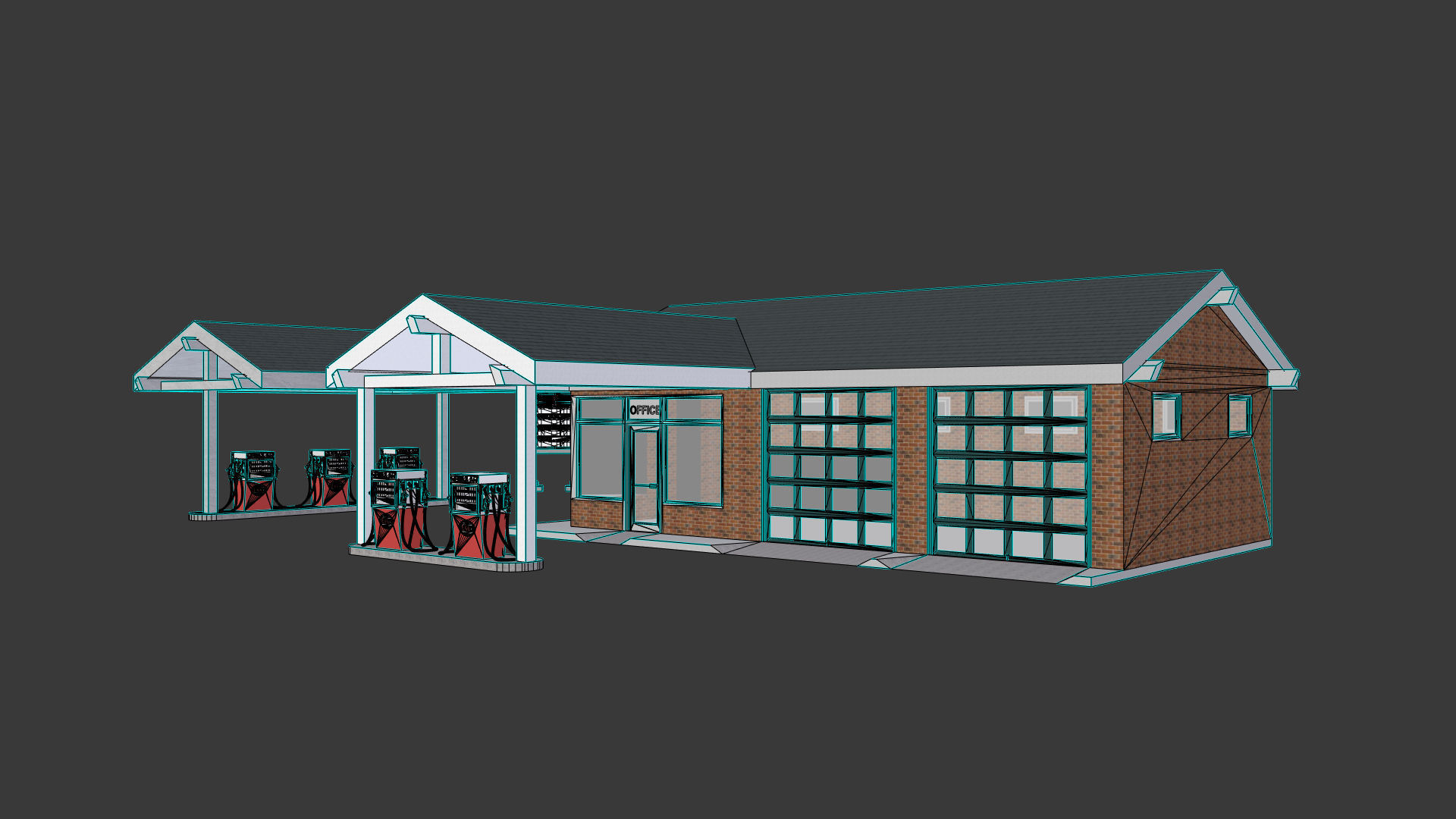 ESSO GAS Station 3D model_3