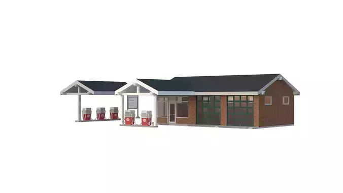 ESSO GAS Station 3D model