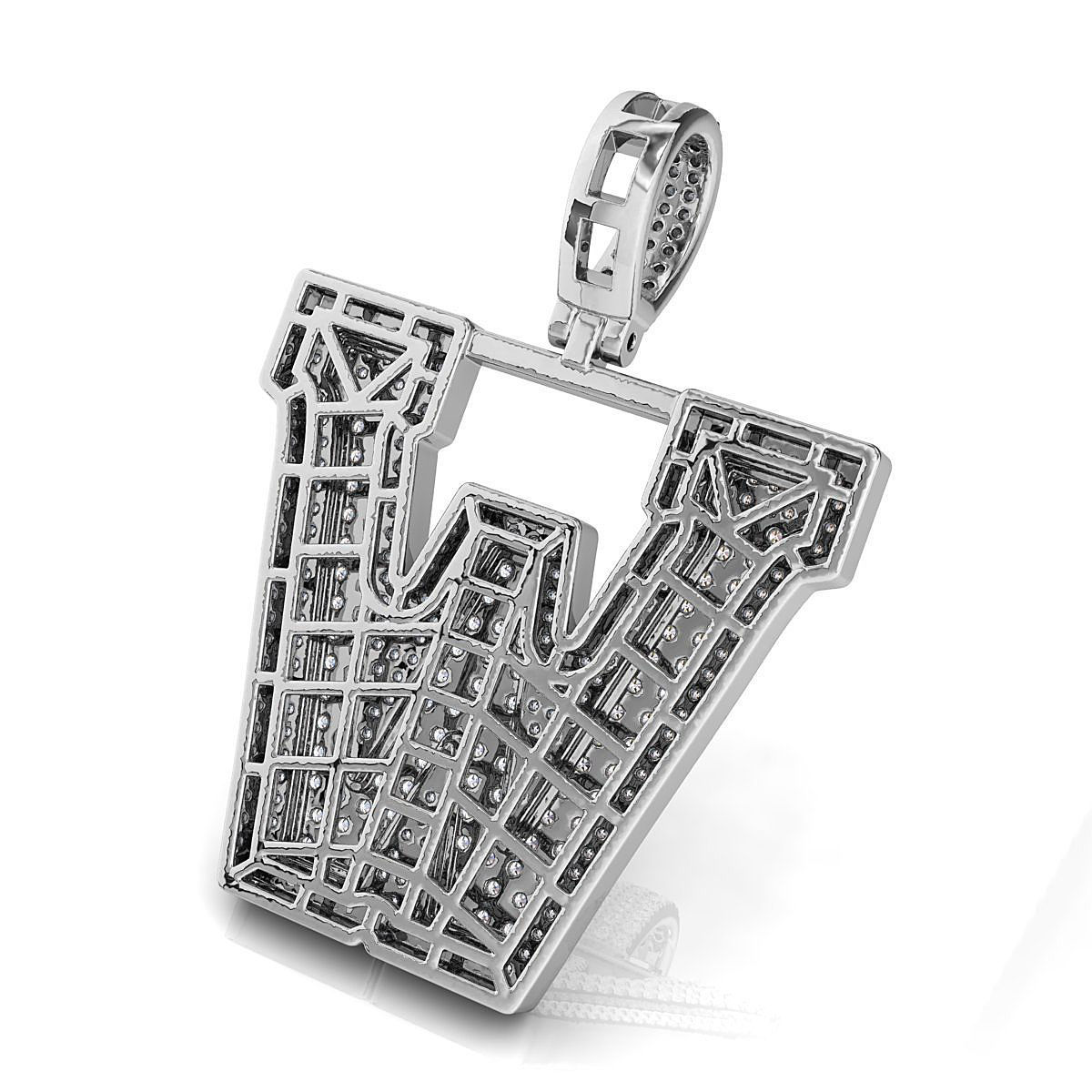 Alphabet Latter W Diamond Pendent 3D print model_10