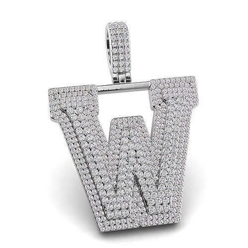 Alphabet Latter W Diamond Pendent 3D print model
