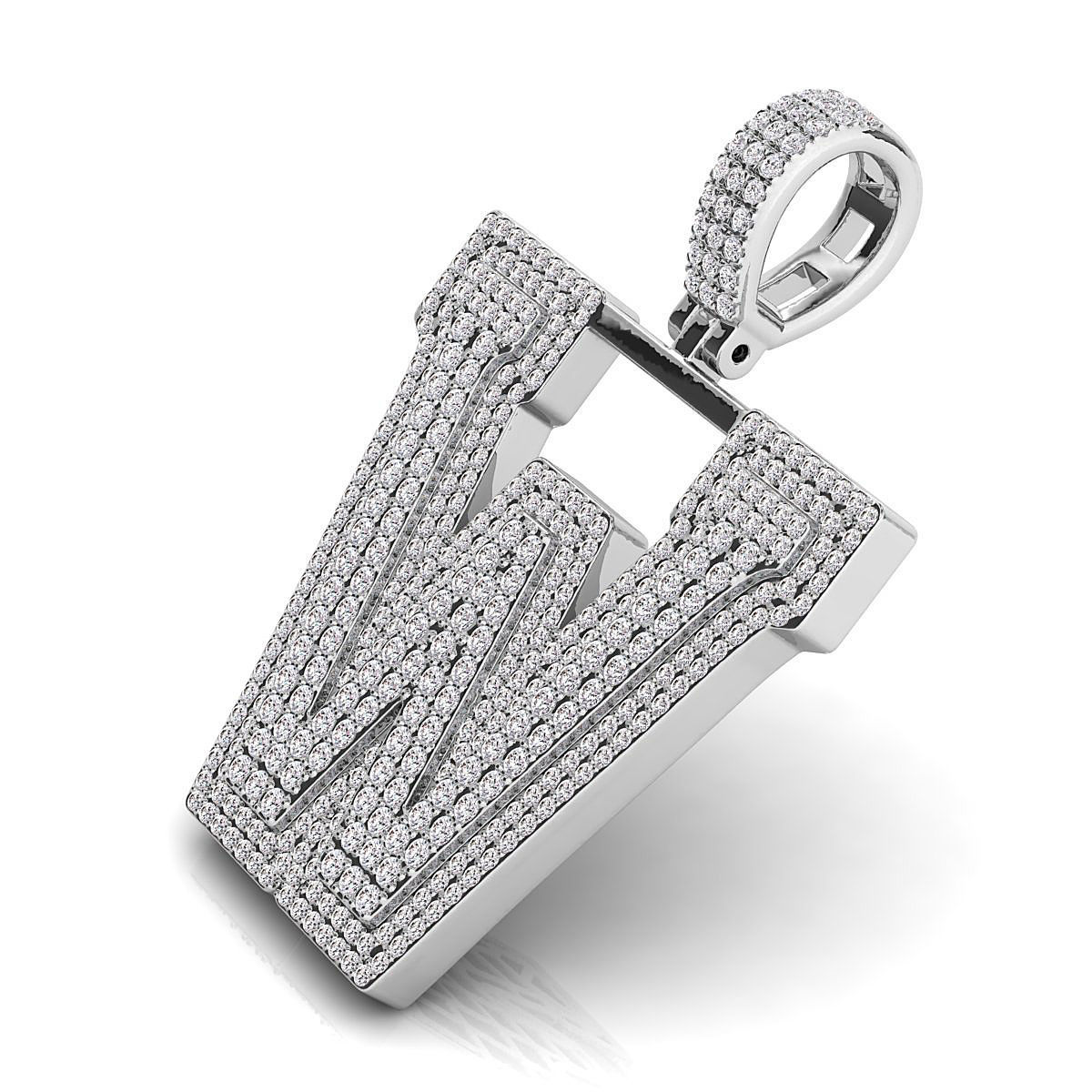 Alphabet Latter W Diamond Pendent 3D print model_7