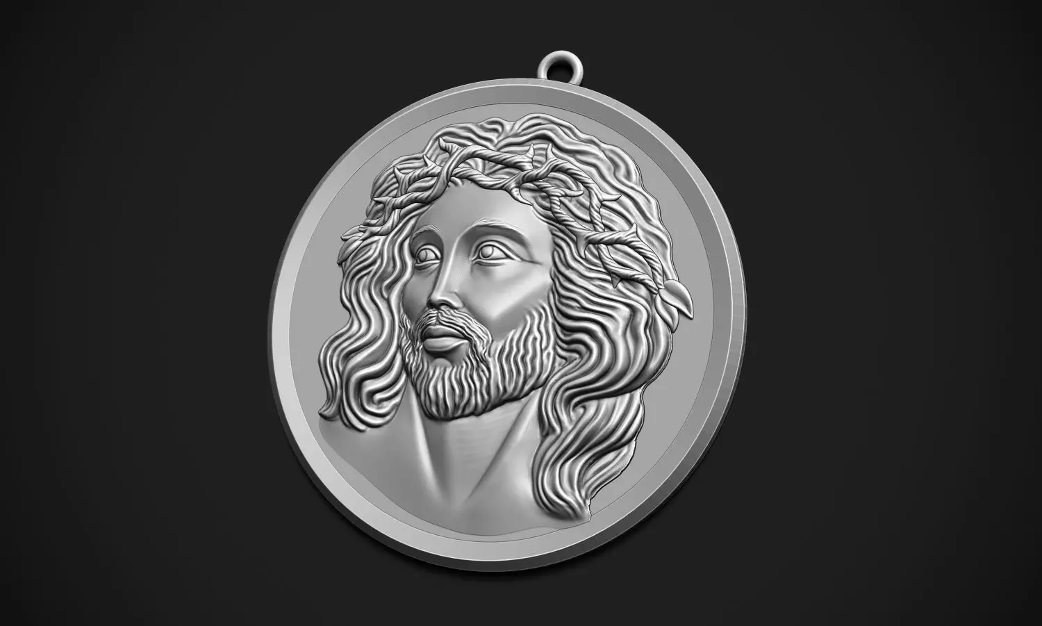 Jesus Pendant 3D print model_0