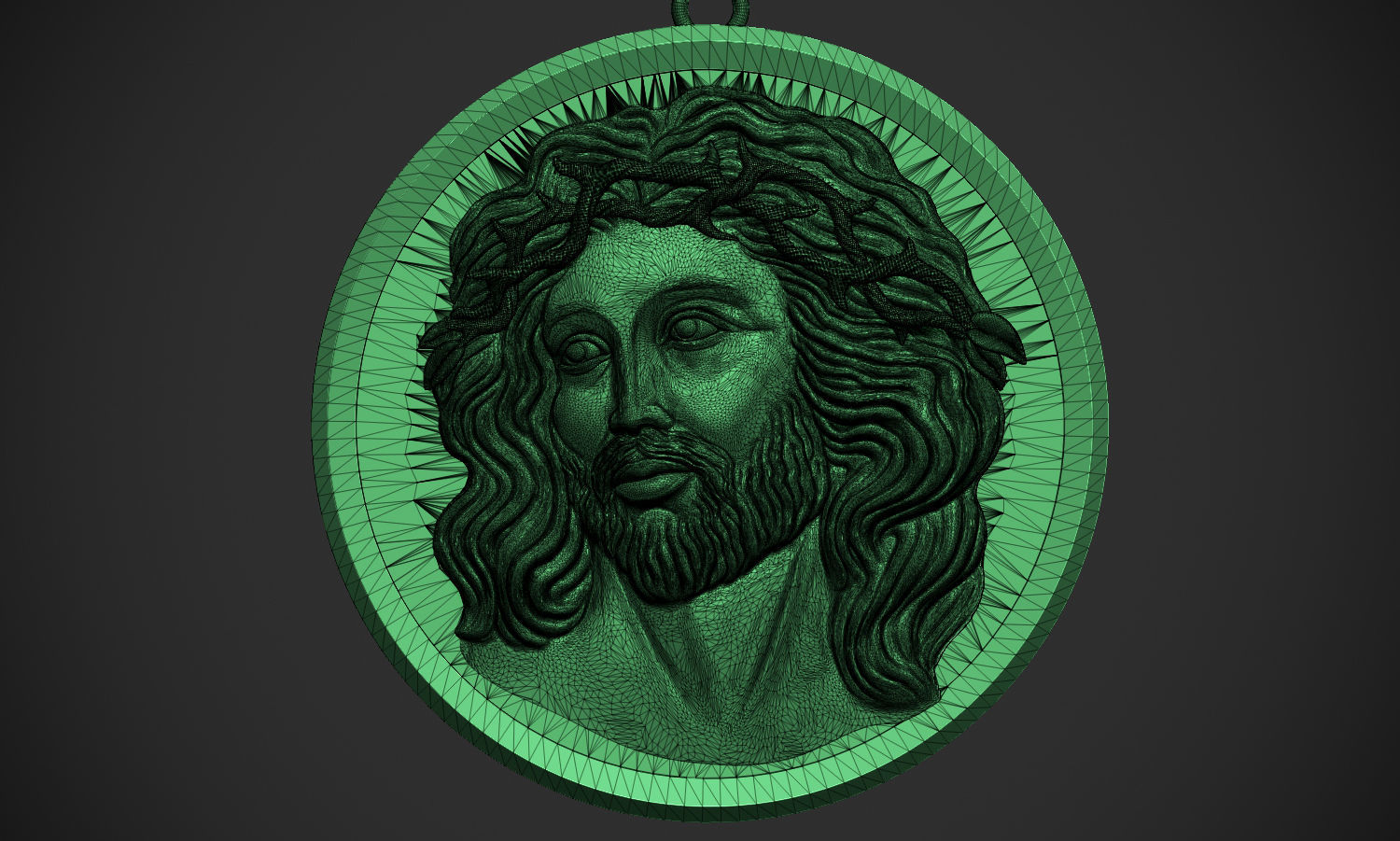 Jesus Pendant 3D print model_4