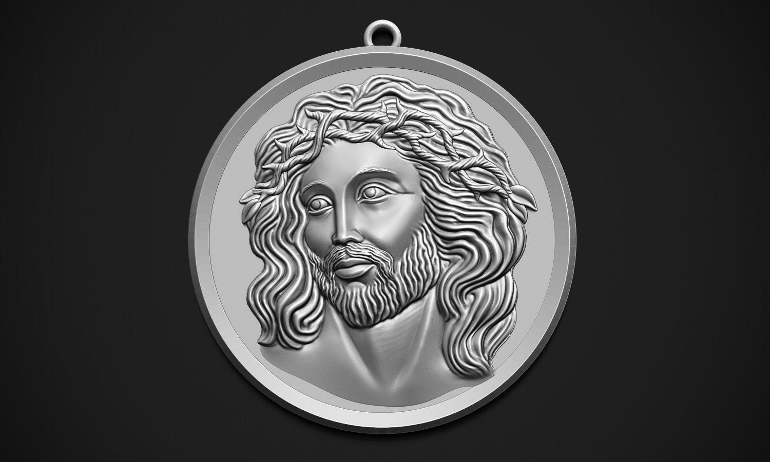 Jesus Pendant 3D print model_2