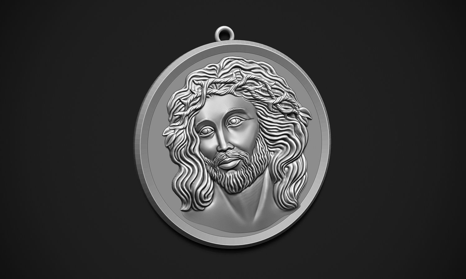 Jesus Pendant 3D print model_3