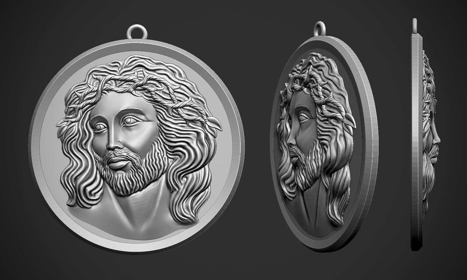 Jesus Pendant 3D print model_1