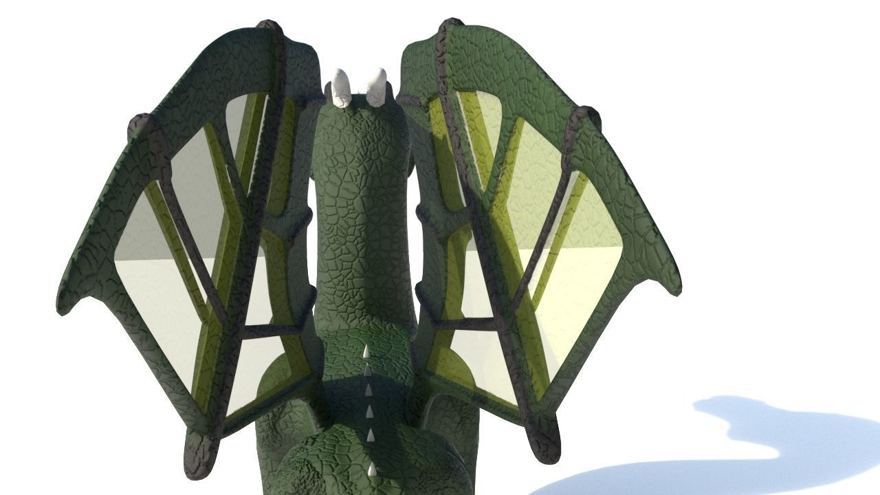 ugly midget green dragon Low-poly 3D model_7