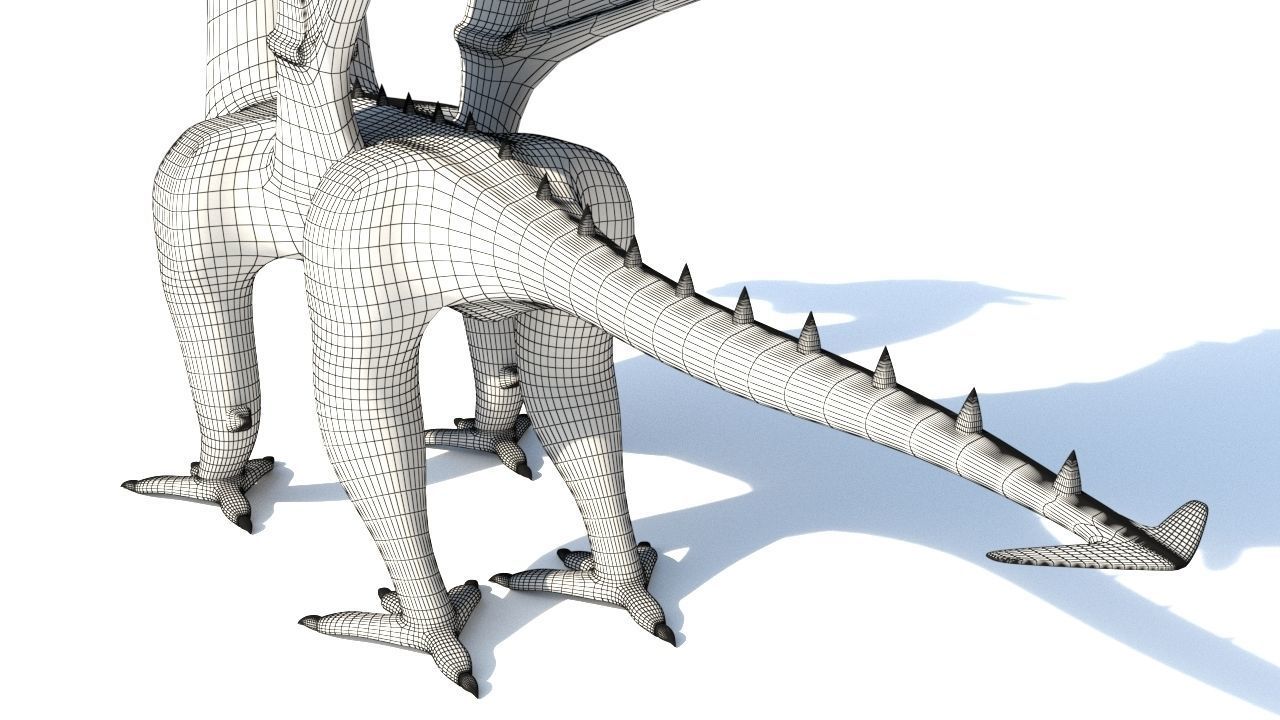 ugly midget green dragon Low-poly 3D model_18