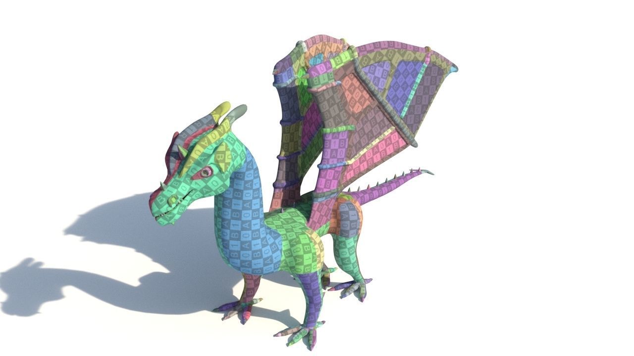 ugly midget green dragon Low-poly 3D model_20