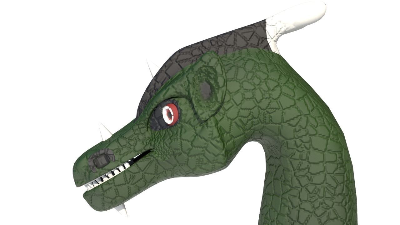 ugly midget green dragon Low-poly 3D model_10