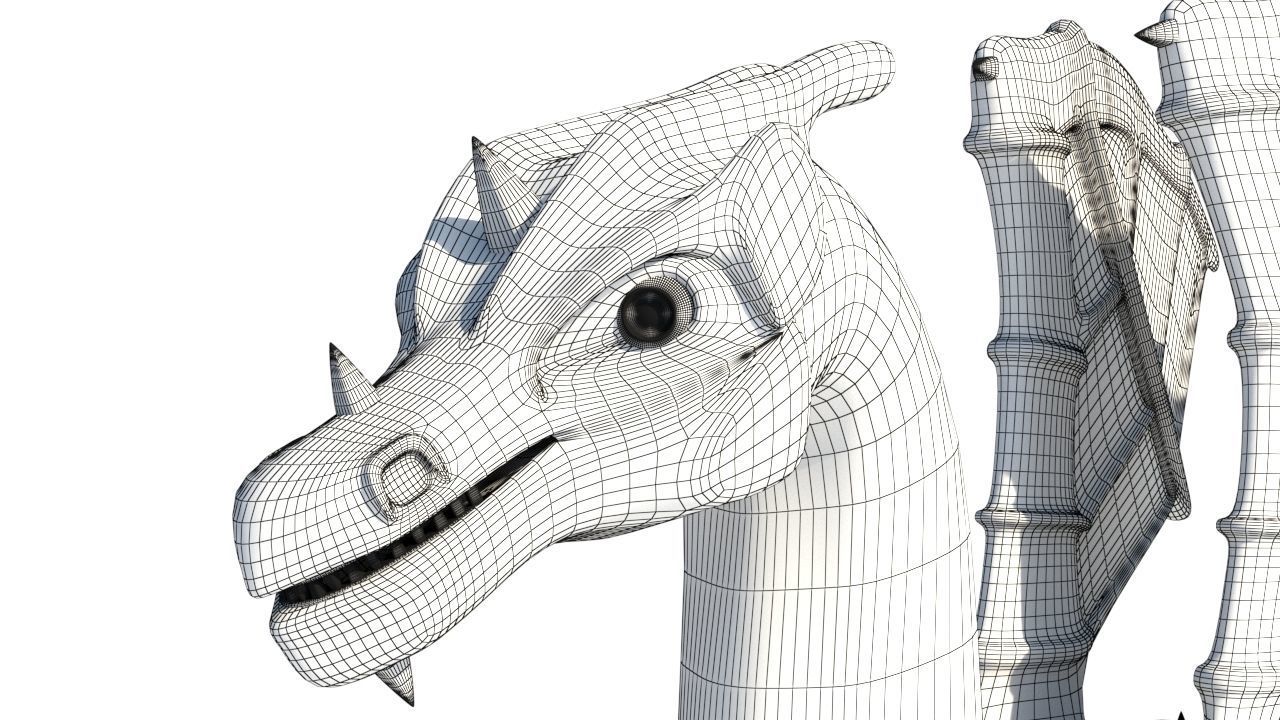 ugly midget green dragon Low-poly 3D model_14