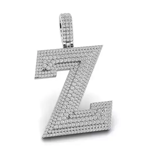 Alphabet Latter Z Diamond Pendent