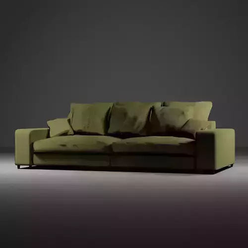 Beige sofa with pillows 3D model