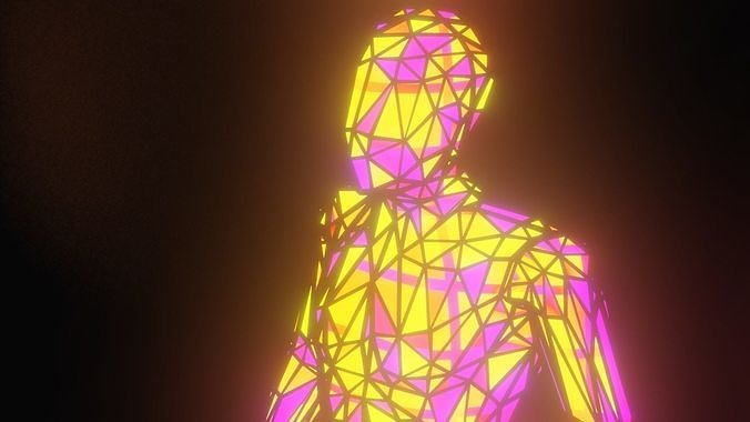 Manequin Standing Still Low-poly 3D model