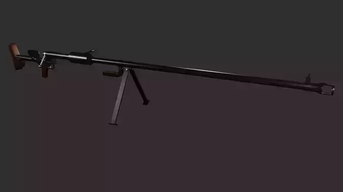 PTRD Anti-Tank Rifle Free 3D model
