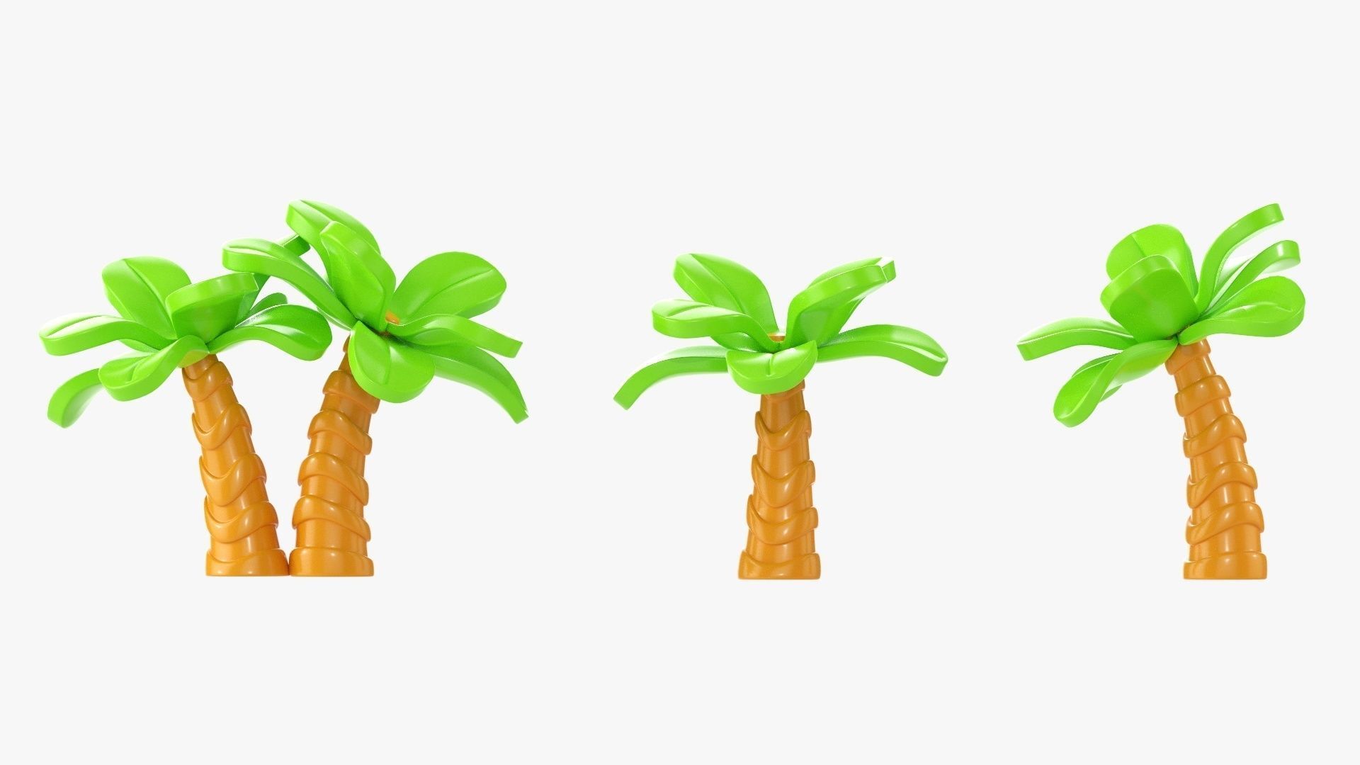 Cartoon palm trees 3D model_4