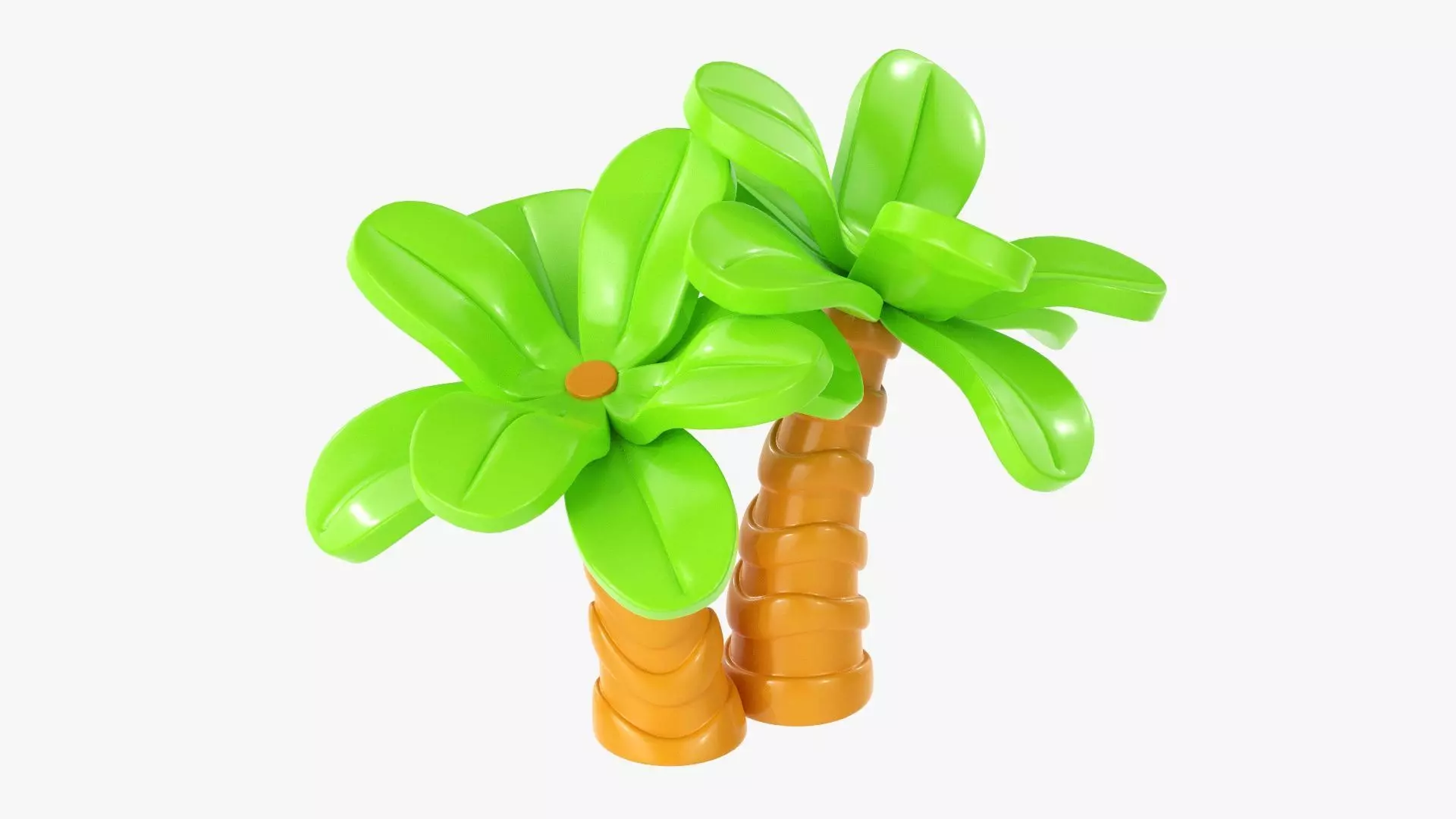 Cartoon palm trees 3D model_0