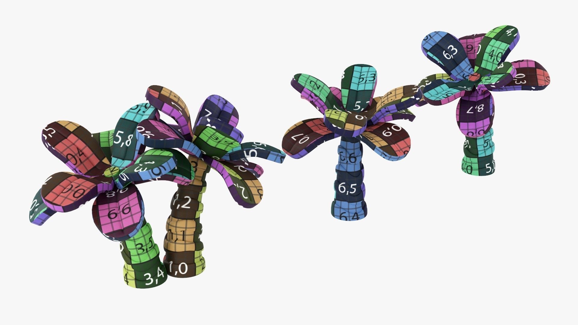 Cartoon palm trees 3D model_7