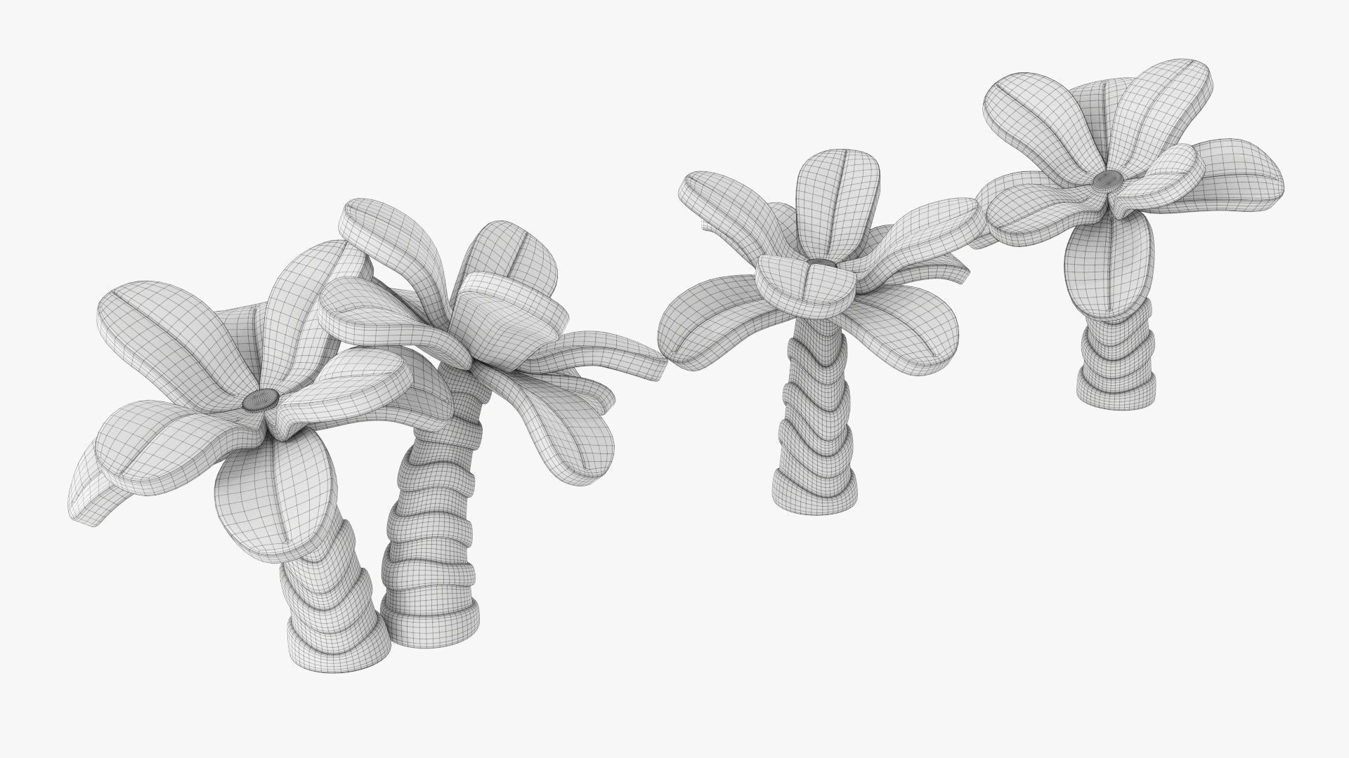 Cartoon palm trees 3D model_6