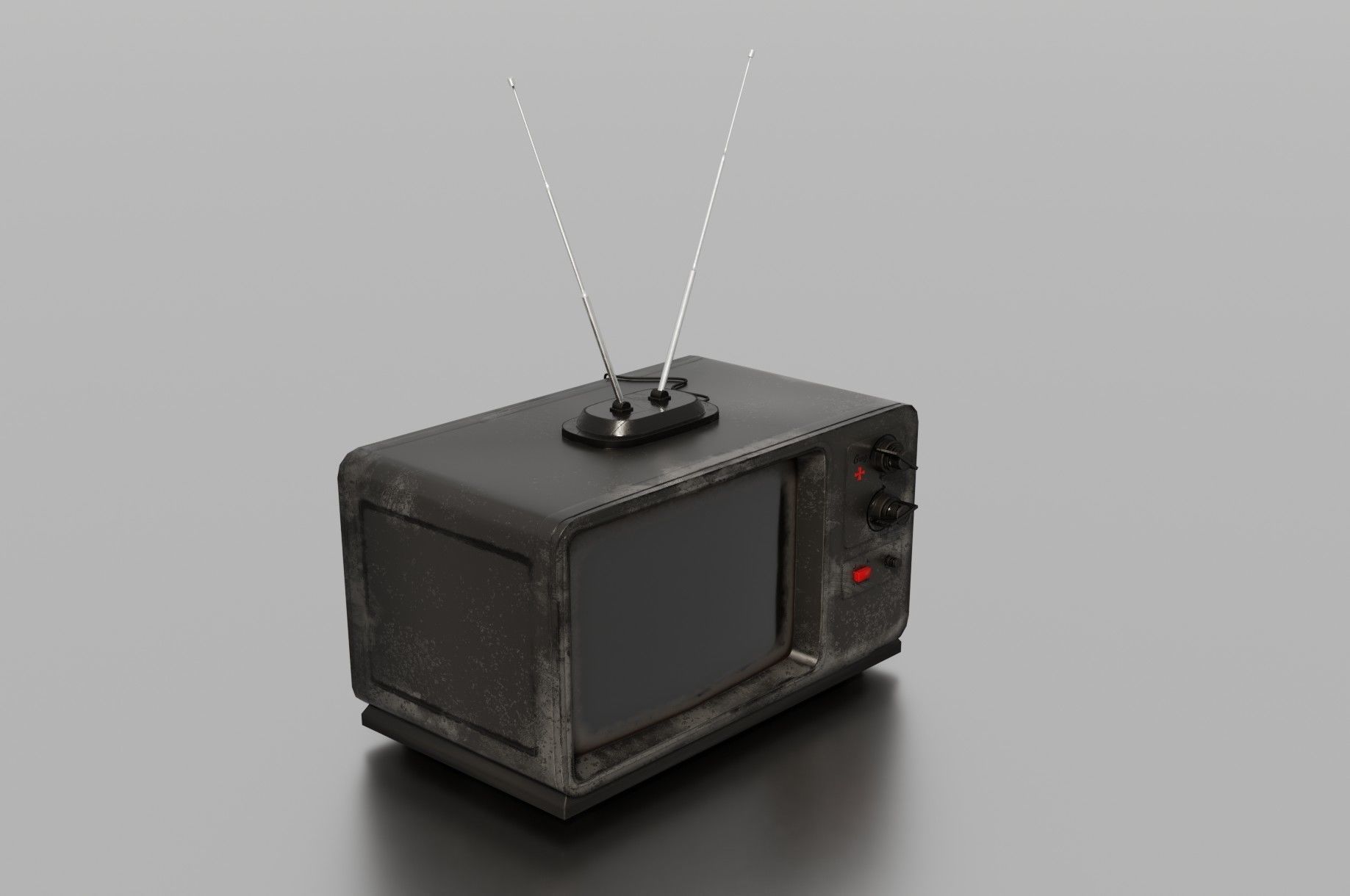 Old TV Low-poly 3D model_6