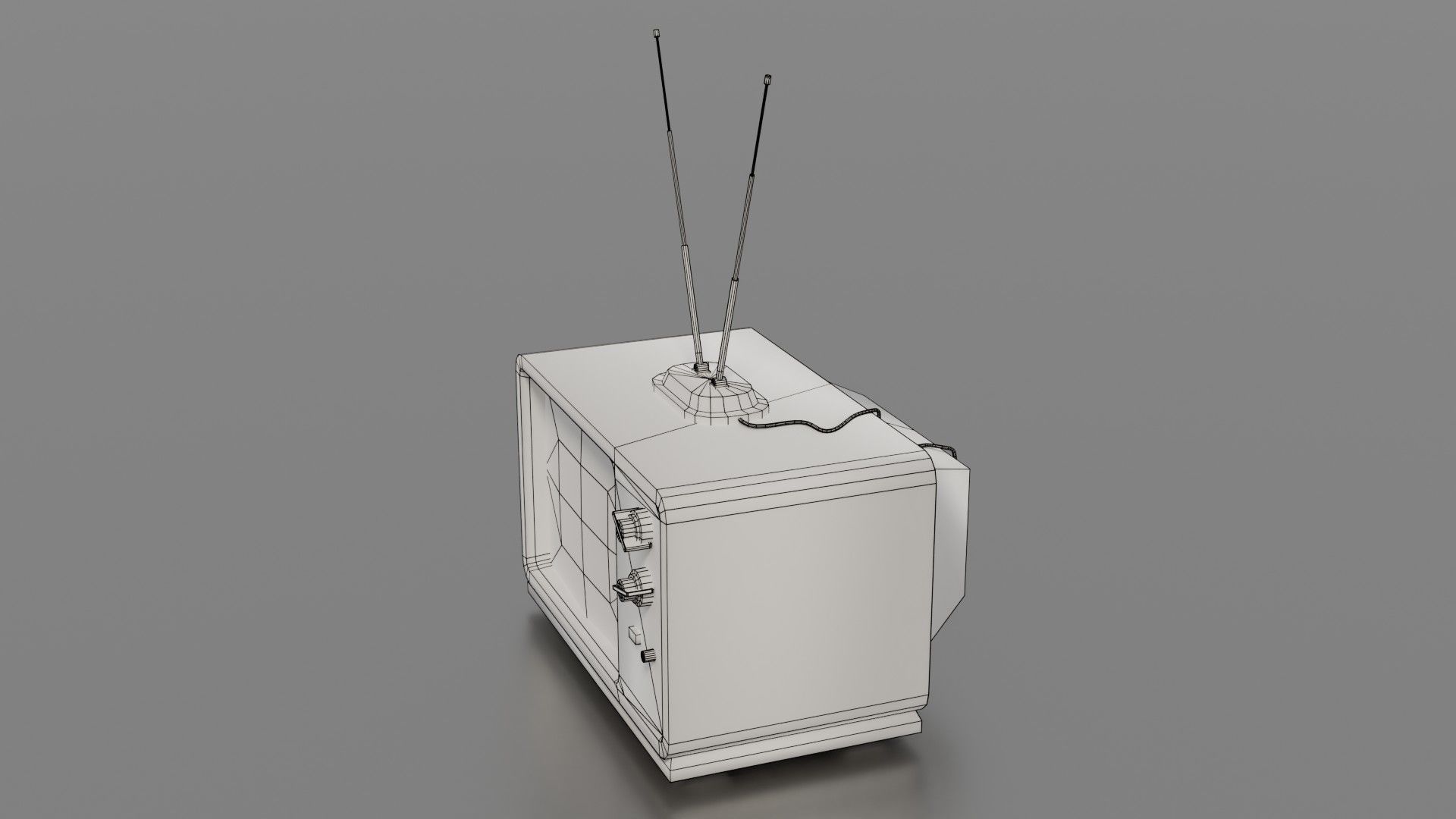 Old TV Low-poly 3D model_36