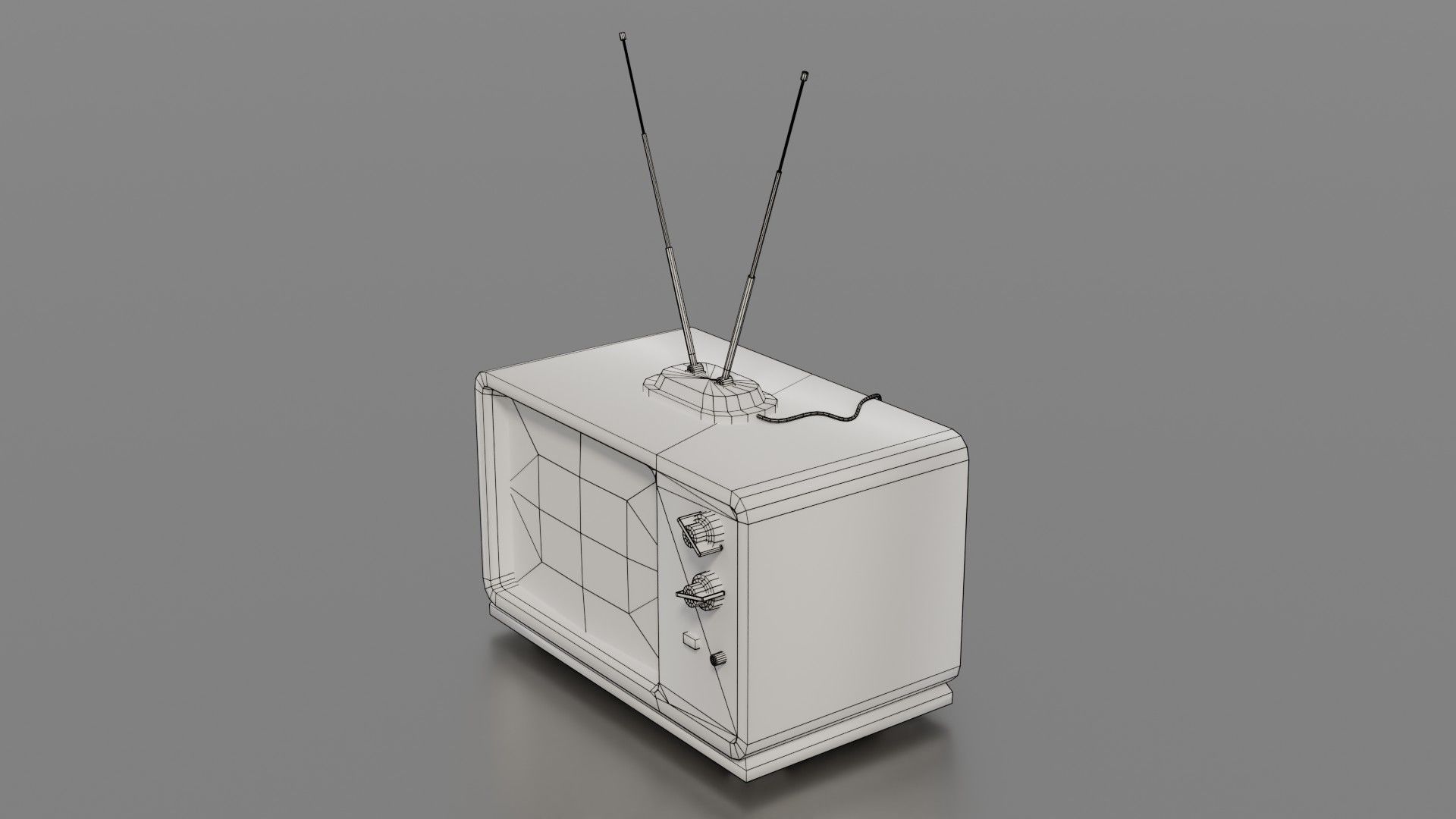 Old TV Low-poly 3D model_37