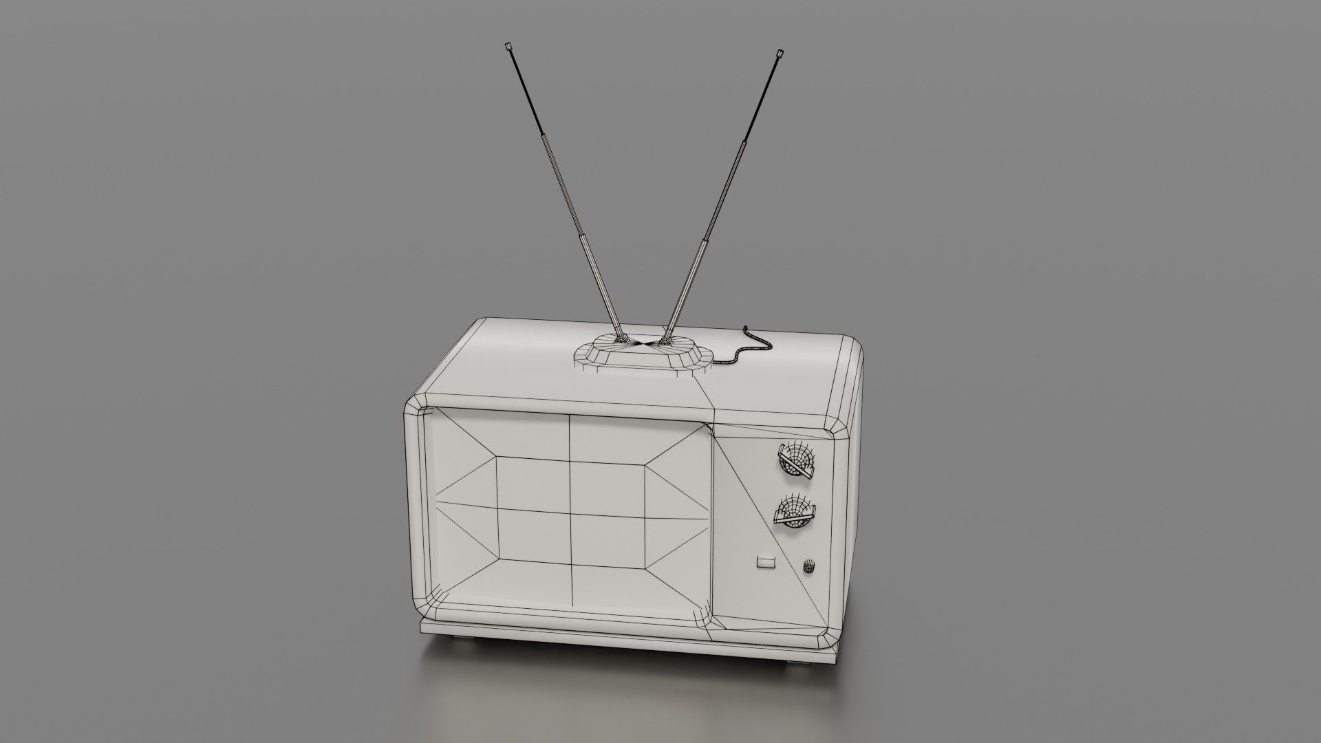 Old TV Low-poly 3D model_23