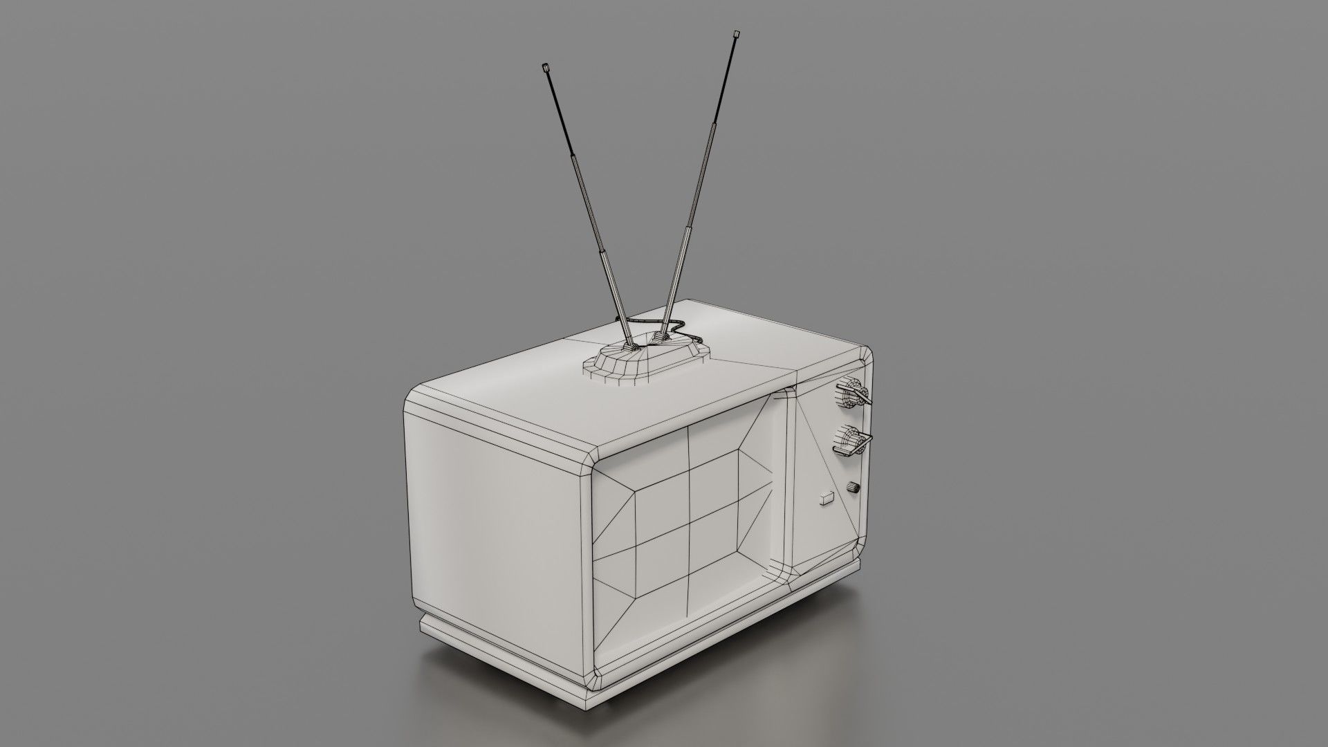 Old TV Low-poly 3D model_26