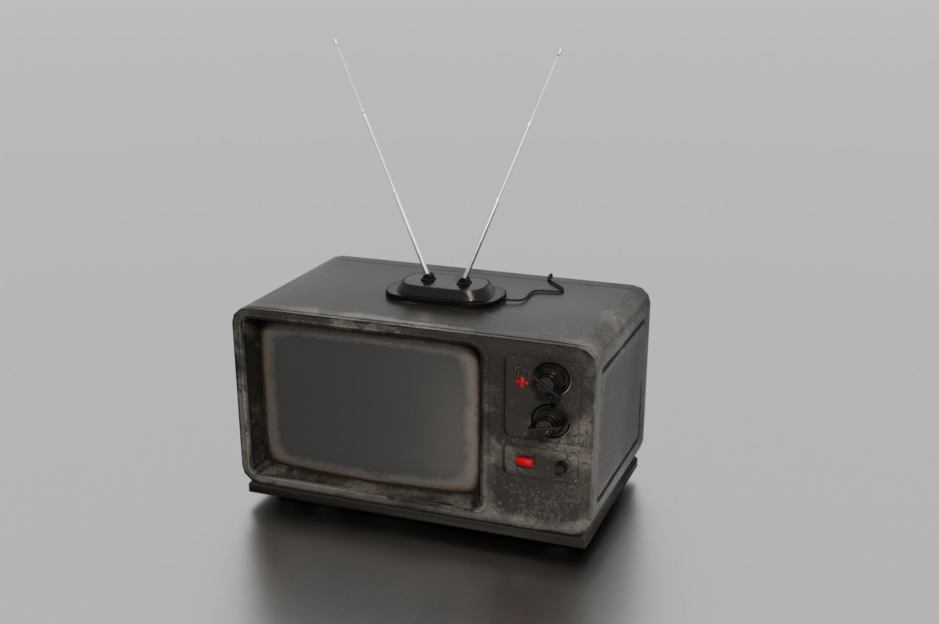 Old TV Low-poly 3D model_2
