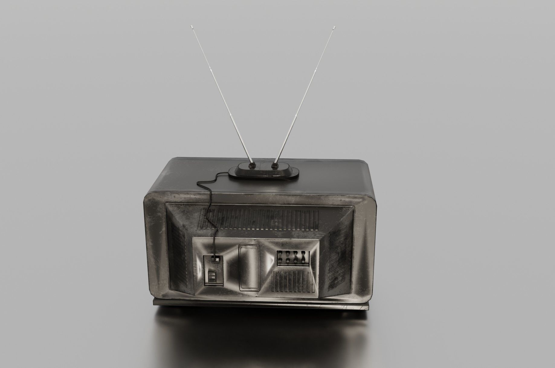 Old TV Low-poly 3D model_11