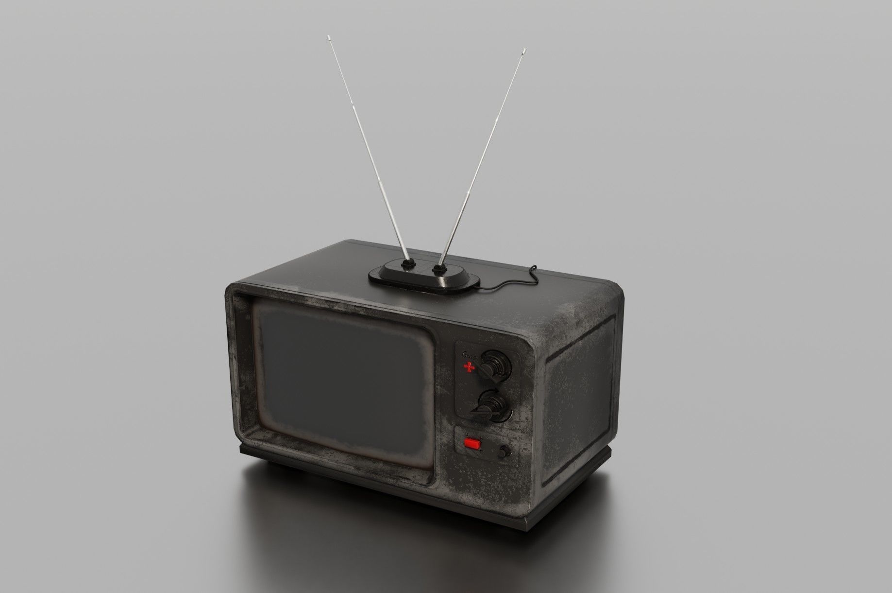 Old TV Low-poly 3D model_1