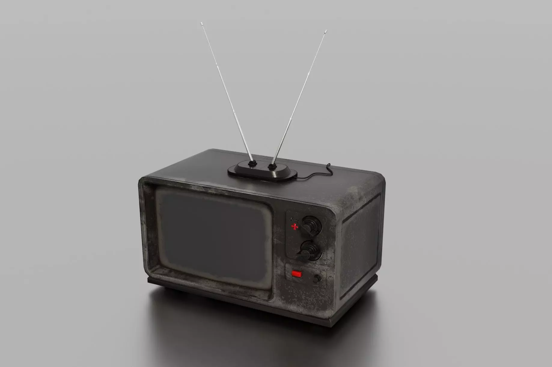 Old TV Low-poly 3D model_0