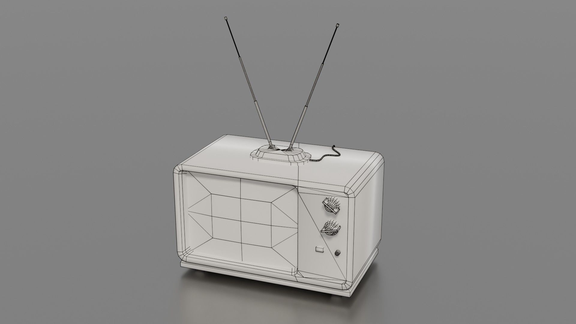 Old TV Low-poly 3D model_22