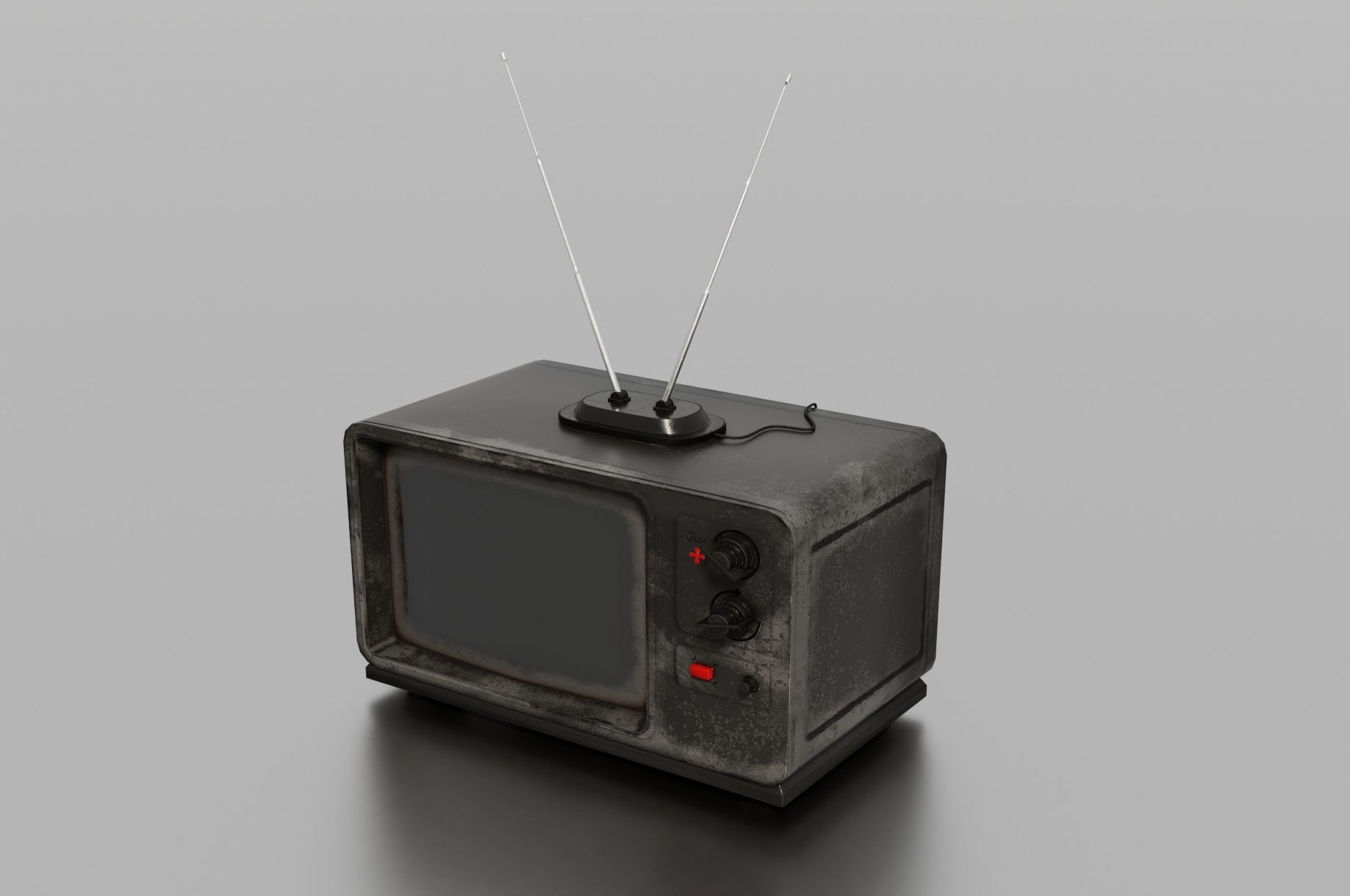 Old TV Low-poly 3D model_19