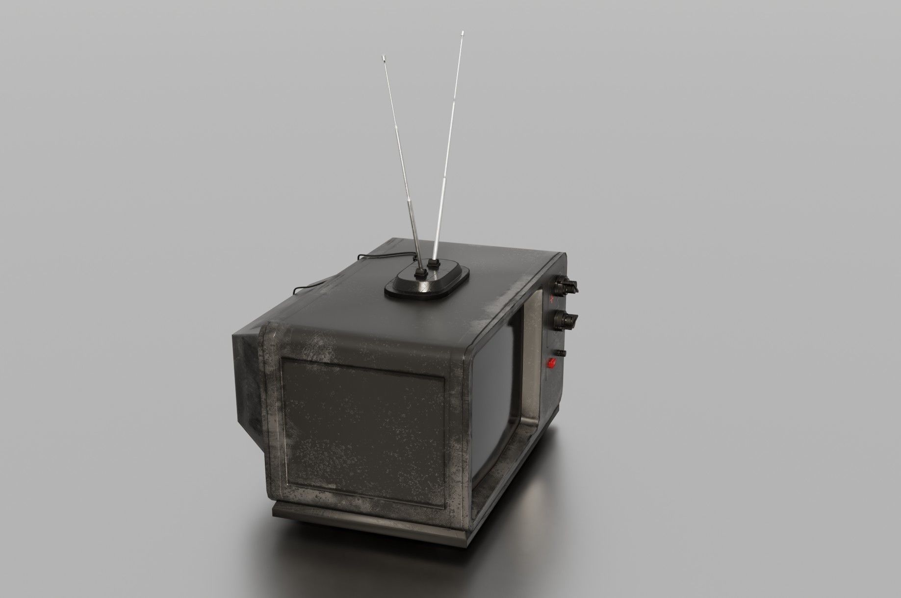 Old TV Low-poly 3D model_7